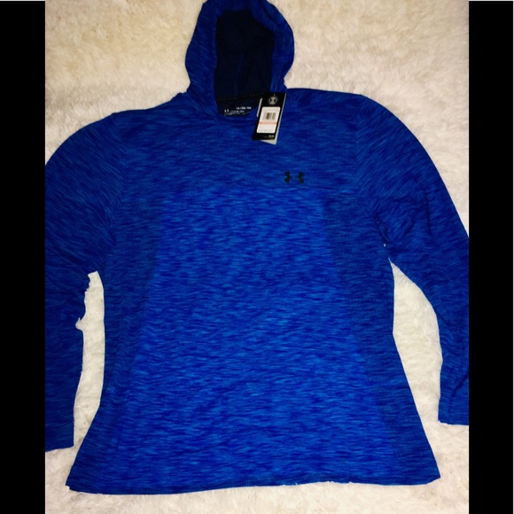 NWT MEN/'S UNDER ARMOUR FITTED NAVY FLEECE LINED FULL ZIP HOODIE JACKET SZ S L